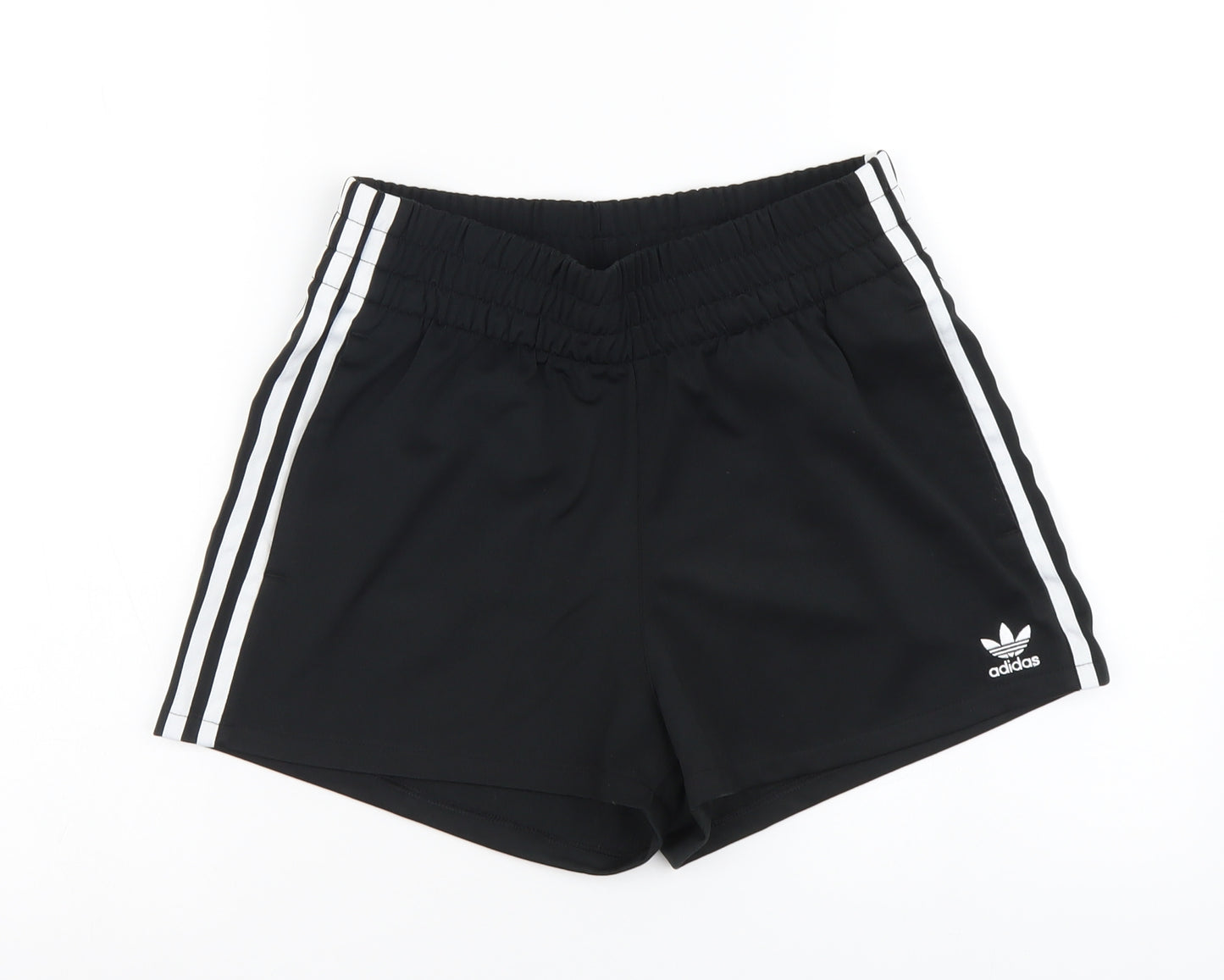 adidas Womens Black Polyester Sweat Shorts Size 8 L3 in Regular Buckle