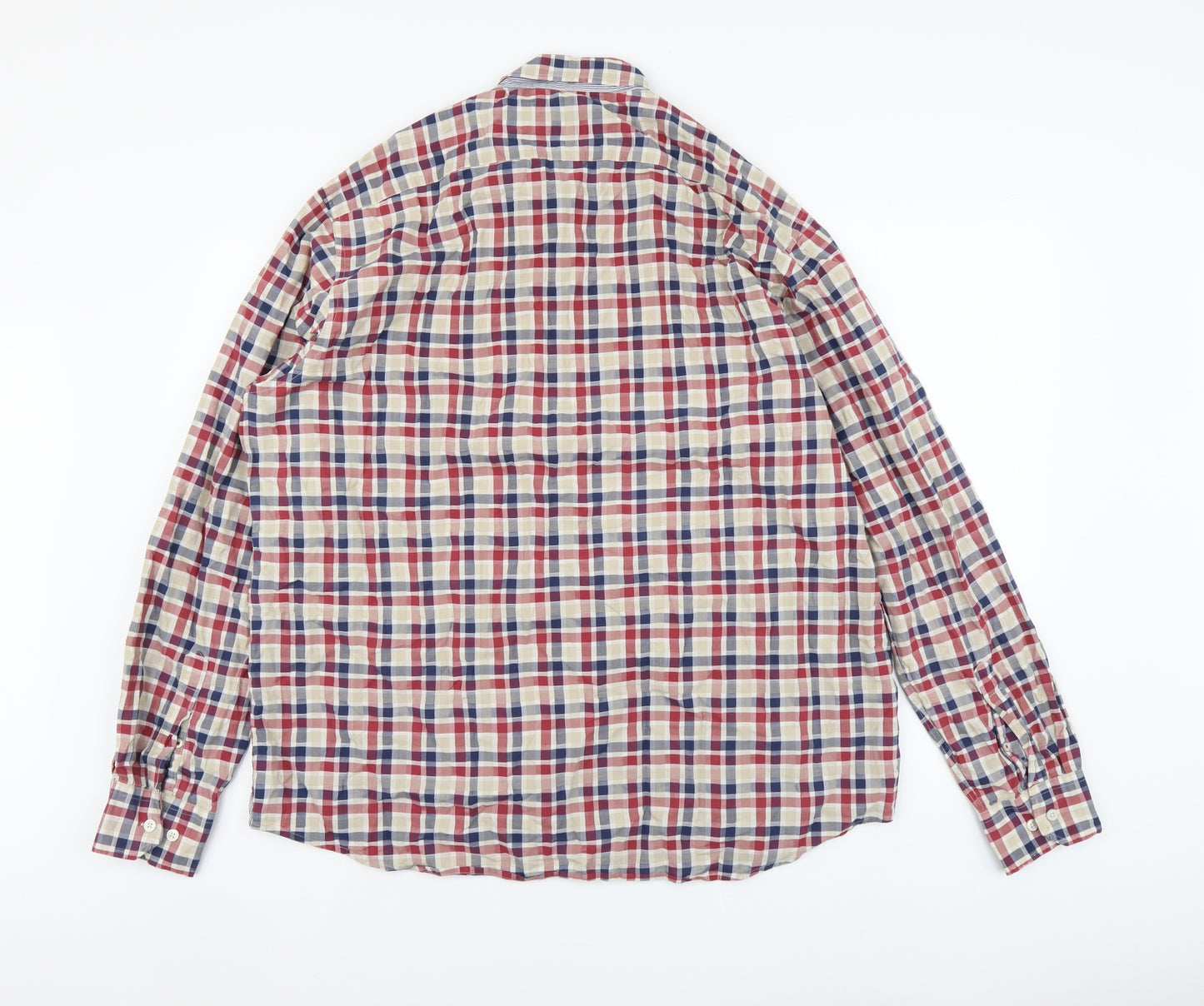 Blue Harbour Mens Multicoloured Plaid Cotton Button-Up Size XL Collared Button