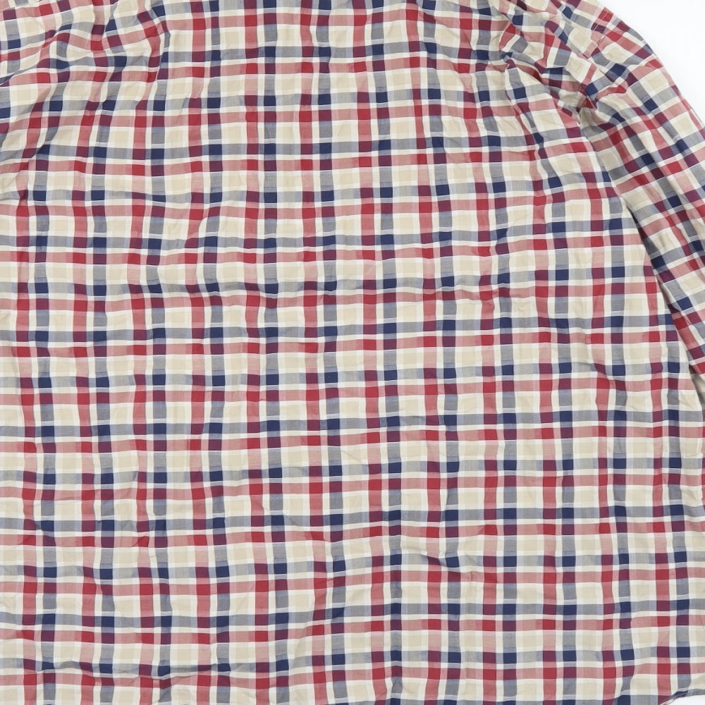 Blue Harbour Mens Multicoloured Plaid Cotton Button-Up Size XL Collared Button