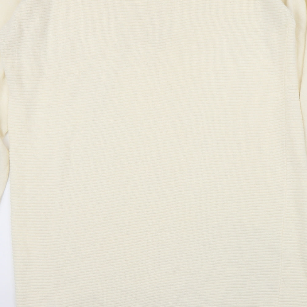 Amisu Womens Ivory Round Neck Acrylic Tunic Jumper Size M