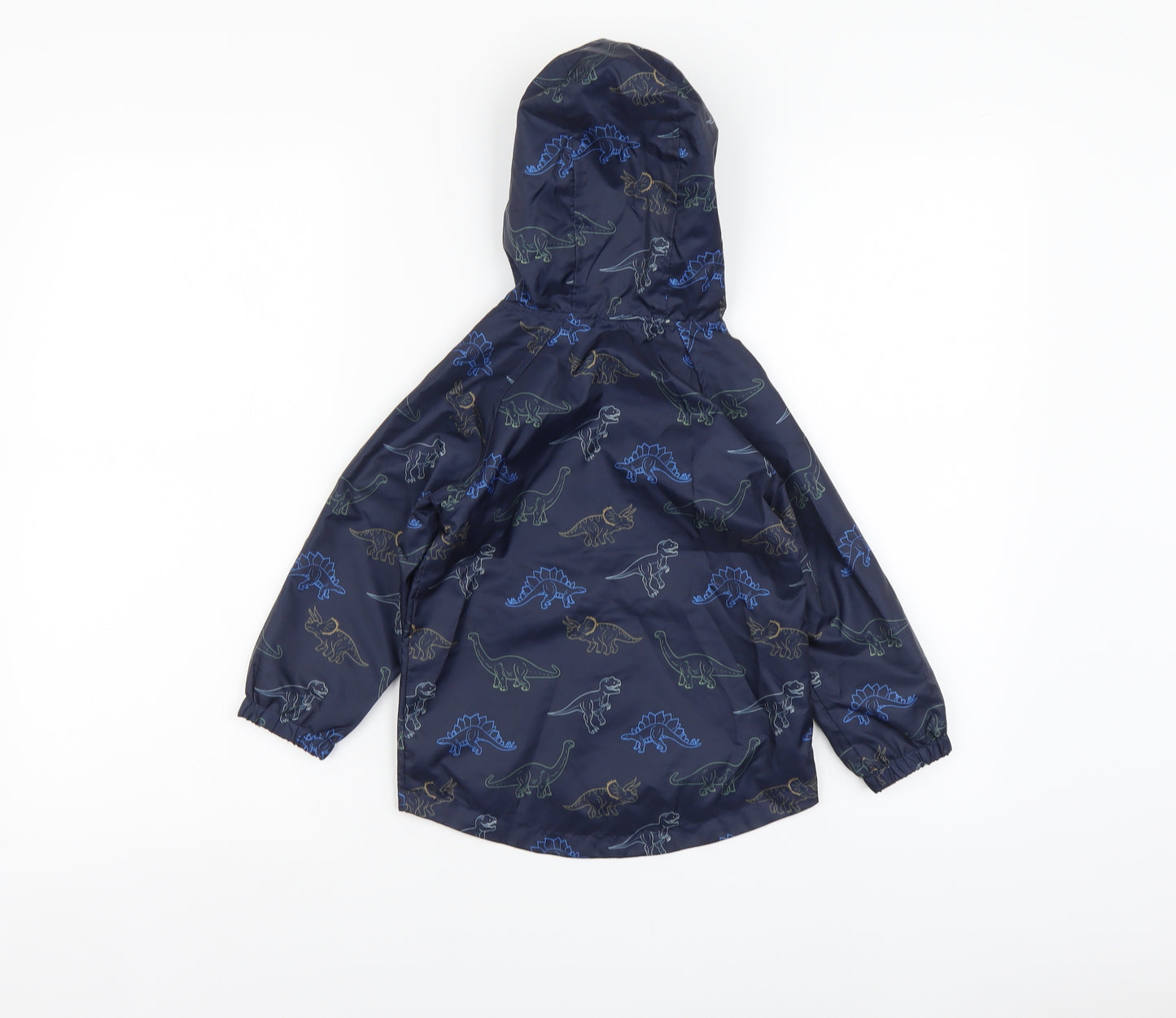 Urban Boys Blue Geometric Rain Coat Jacket Size 2-3 Years Zip - Dinosaur pattern
