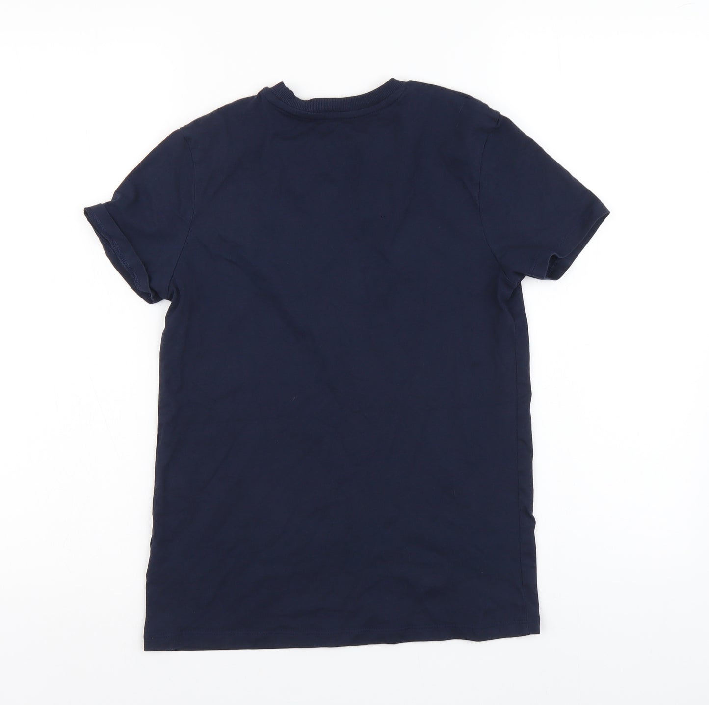 Marks and Spencer Boys Blue Cotton Basic T-Shirt Size 11-12 Years Round Neck Pullover - Level up