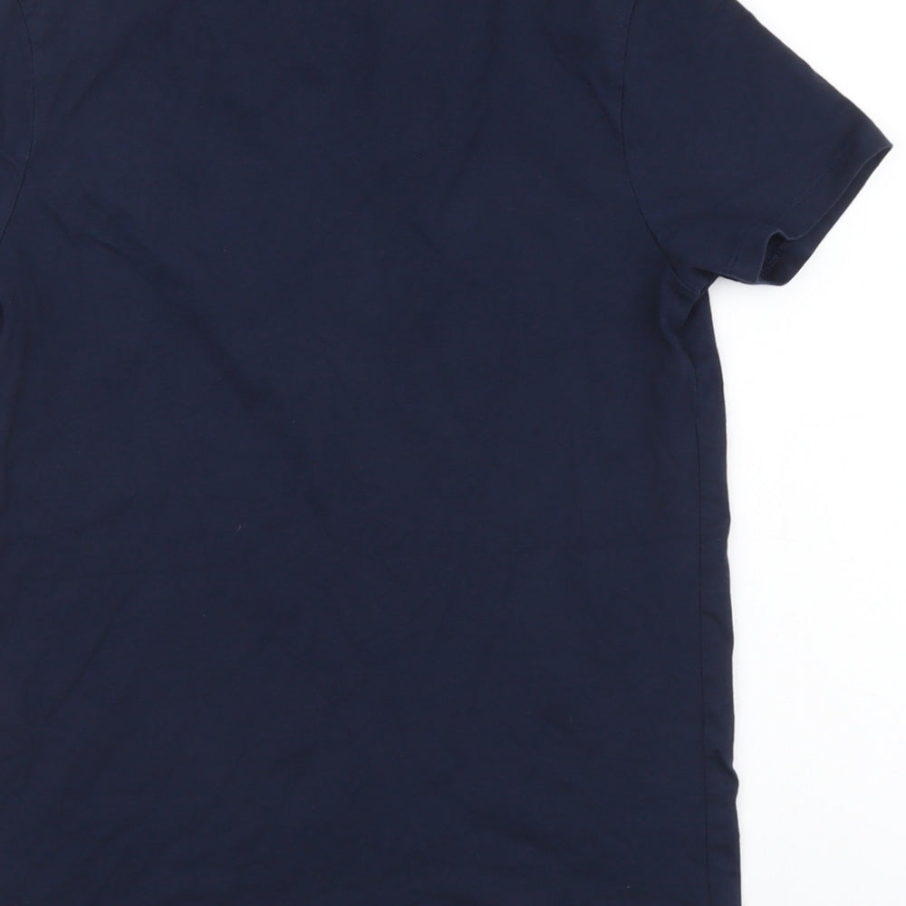 Marks and Spencer Boys Blue Cotton Basic T-Shirt Size 11-12 Years Round Neck Pullover - Level up