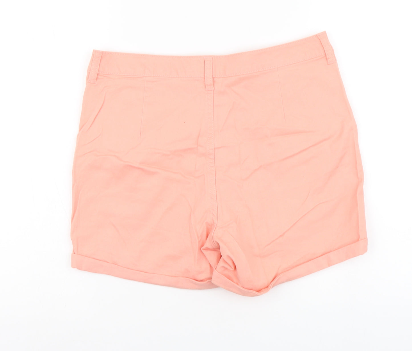 F&F Womens Orange Cotton Chino Shorts Size 10 L4 in Regular Button
