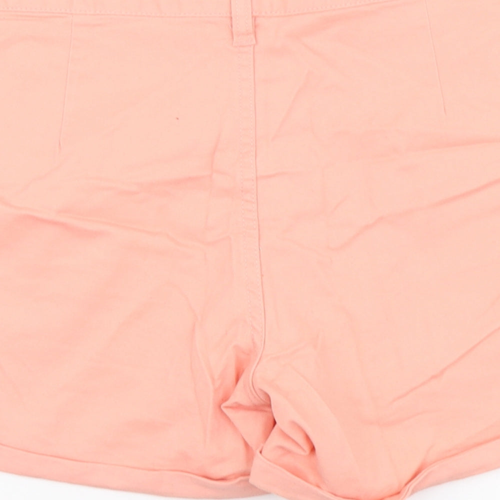 F&F Womens Orange Cotton Chino Shorts Size 10 L4 in Regular Button