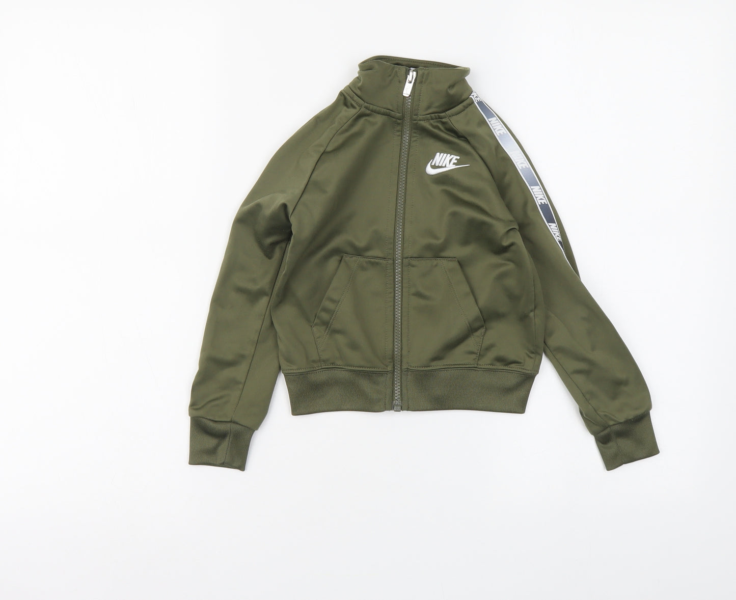 Nike Boys Green Polyester Full Zip Sweatshirt Size 2-3 Years Zip