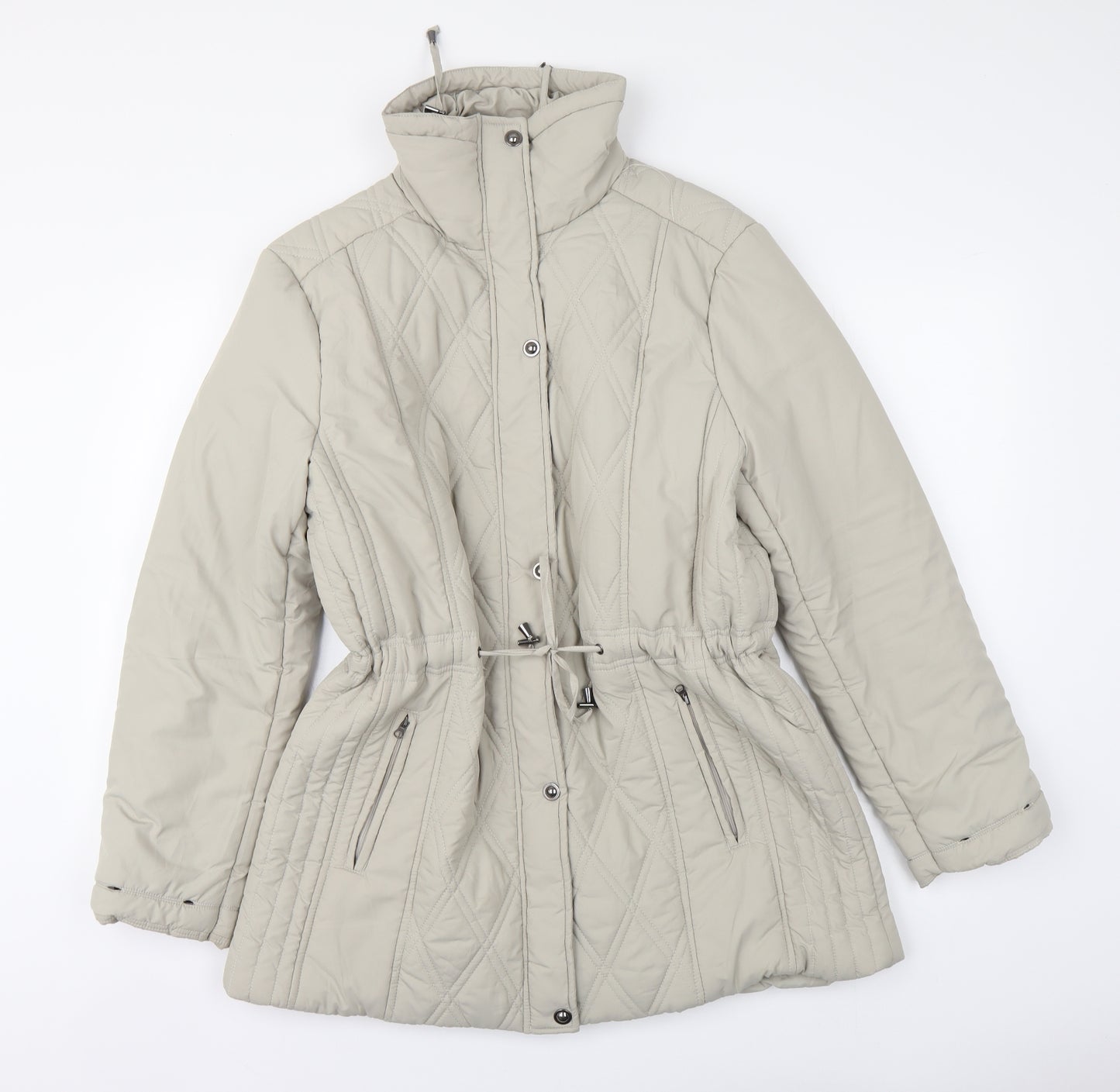 Betty Kay Womens Beige Parka Coat Size 16 Zip