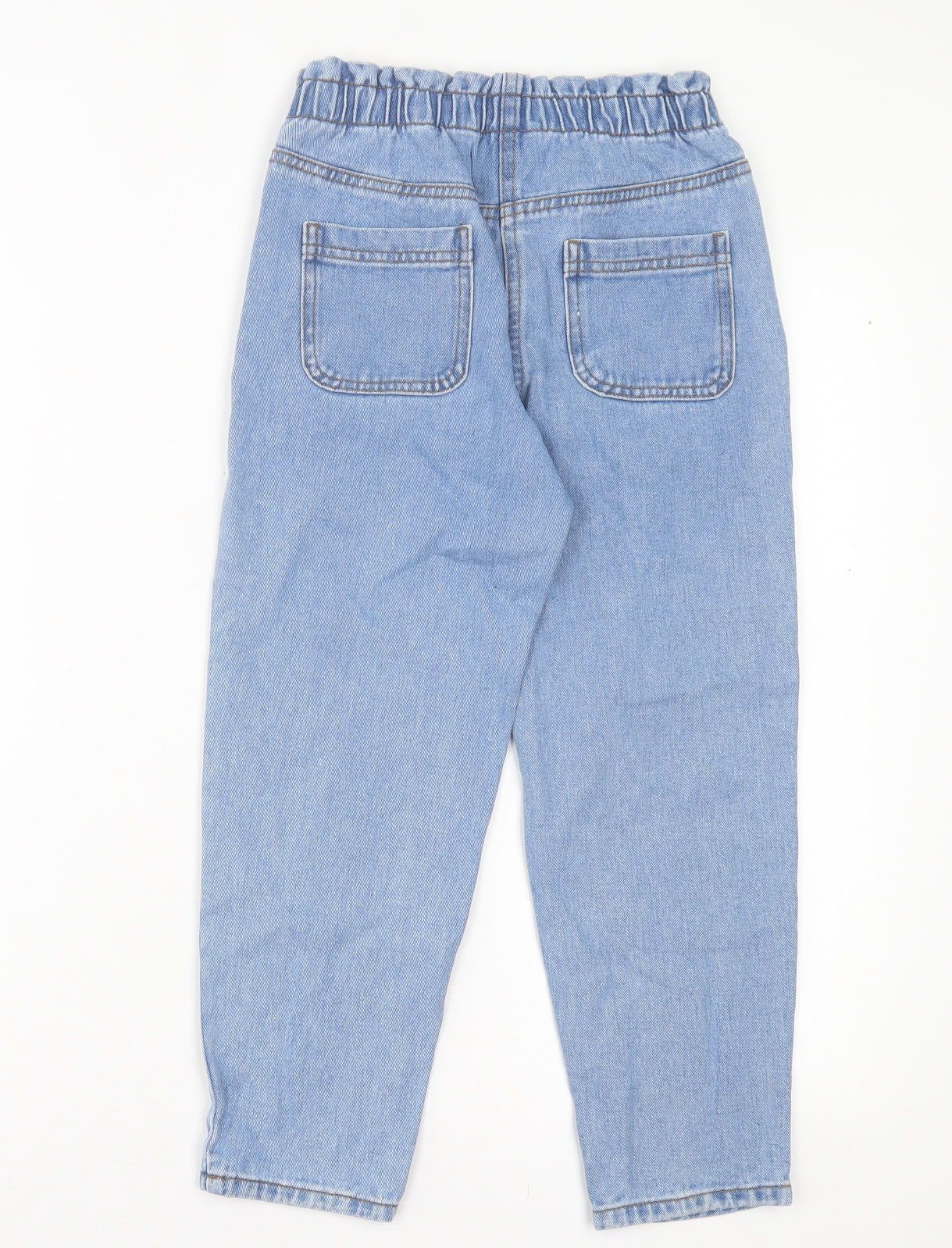 Matalan Girls Blue Cotton Straight Jeans Size 8 Years Regular Button