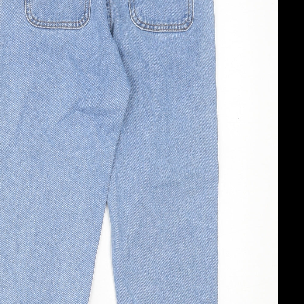 Matalan Girls Blue Cotton Straight Jeans Size 8 Years Regular Button