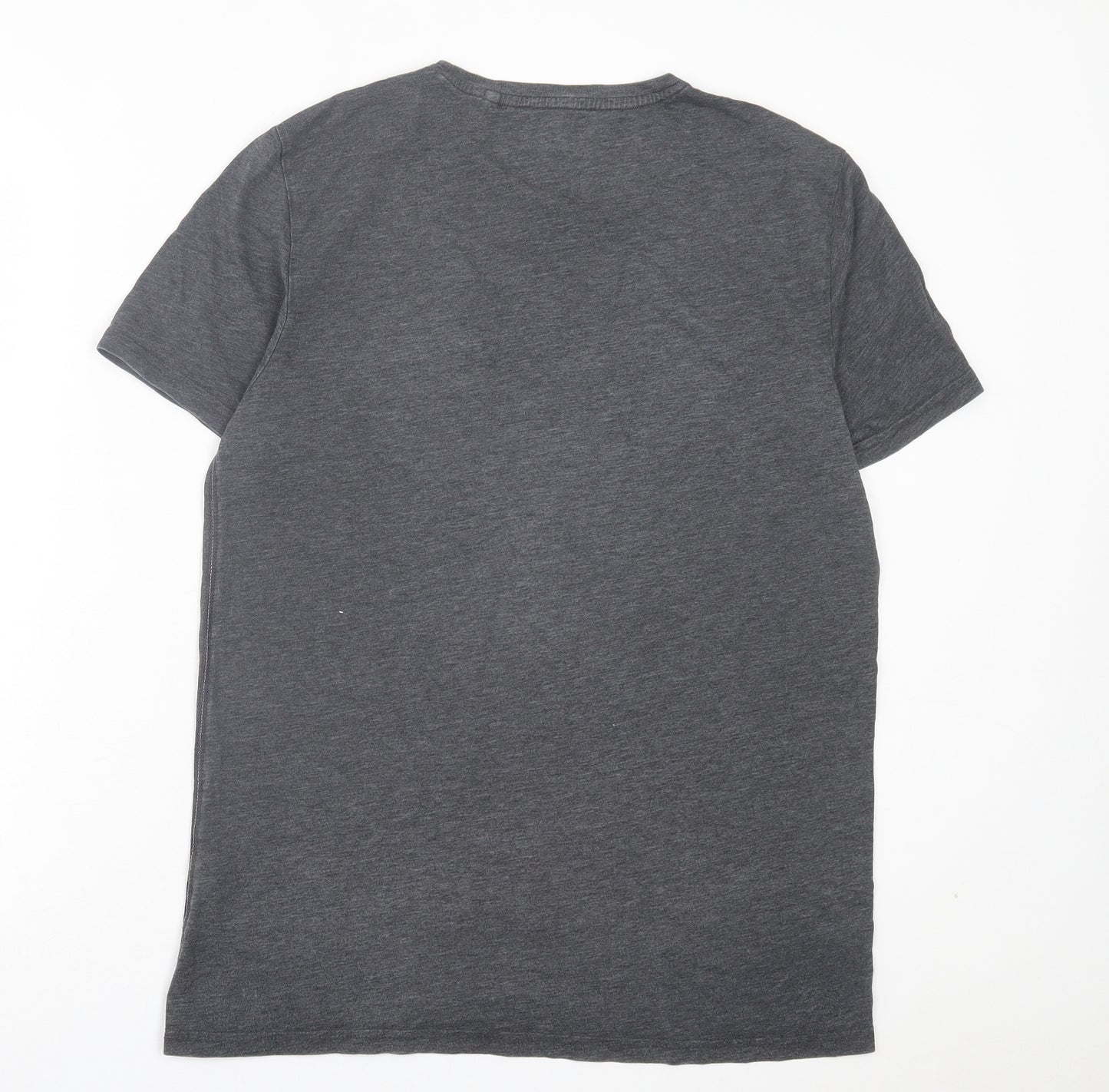 NEXT Mens Grey Cotton T-Shirt Size L Crew Neck - Feel The Beauty