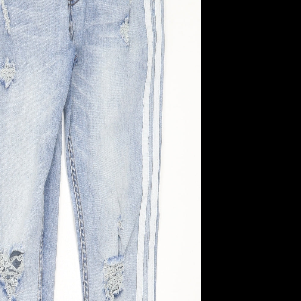 Boohoo Mens Blue Cotton Skinny Jeans Size 32 in L30 in Regular Button