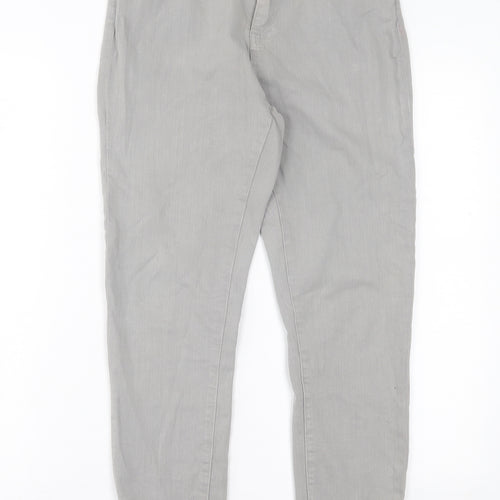 Dunnes Stores Womens Grey Cotton Skinny Jeans Size 12 L26 in Regular Button