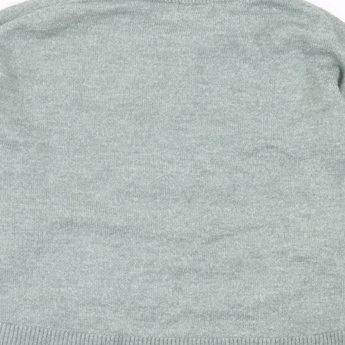 H&M Womens Green Crew Neck Acrylic Pullover Jumper Size S