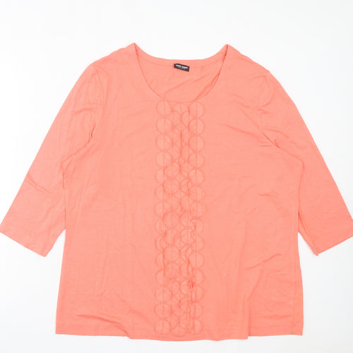 Gerry Weber Womens Pink Polyester Basic T-Shirt Size 18 Crew Neck