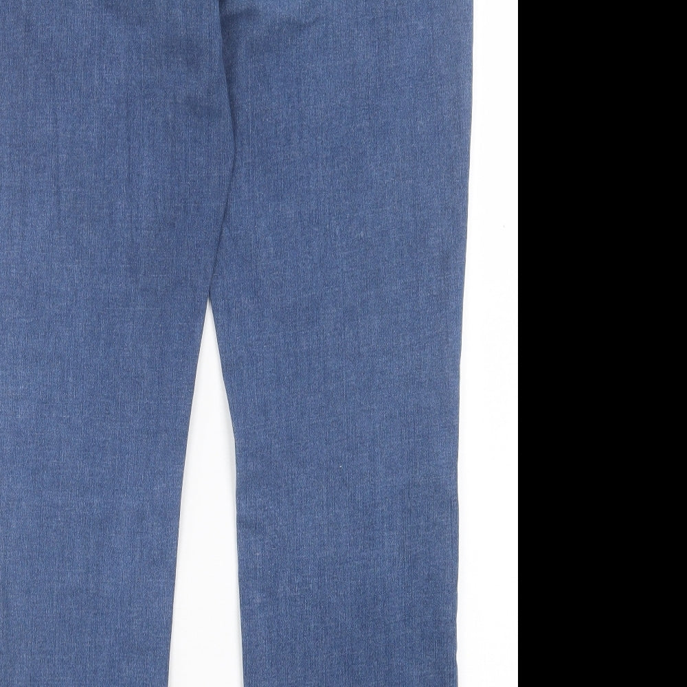 NEXT Womens Blue Cotton Straight Jeans Size 18 L30 in Slim Button