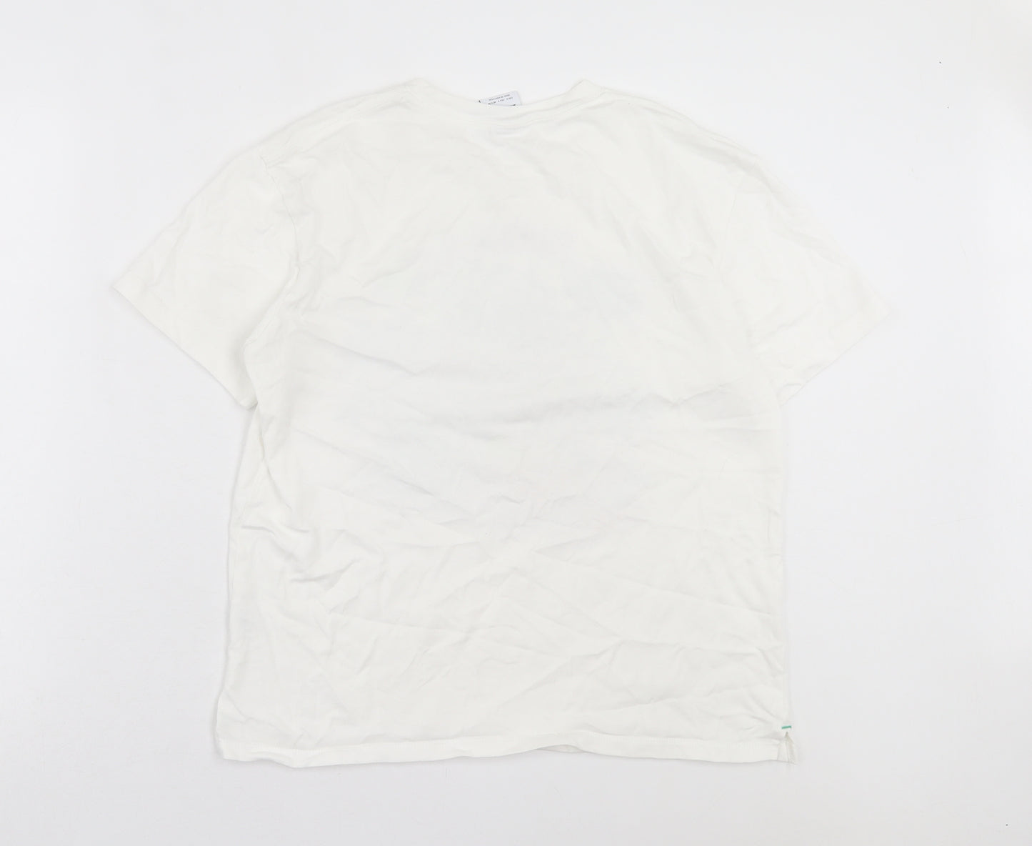 Zara Womens White Cotton Basic T-Shirt Size S Crew Neck - Monac Special Series