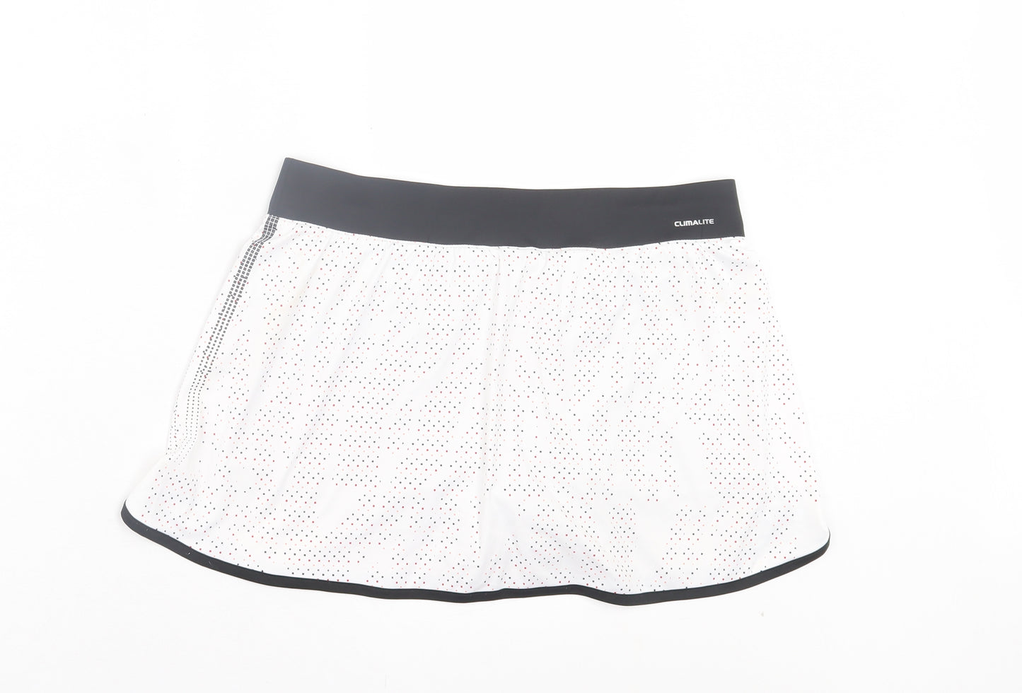 adidas Womens White Geometric Polyester Compression Shorts Size M L3 in Regular - Skort