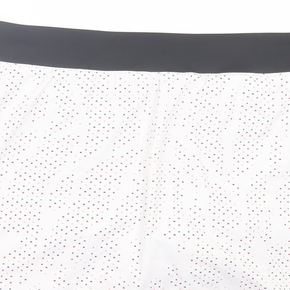 adidas Womens White Geometric Polyester Compression Shorts Size M L3 in Regular - Skort