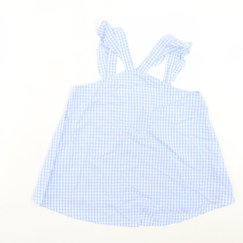 River Island Womens Blue Check Cotton Basic Tank Size 8 Halter