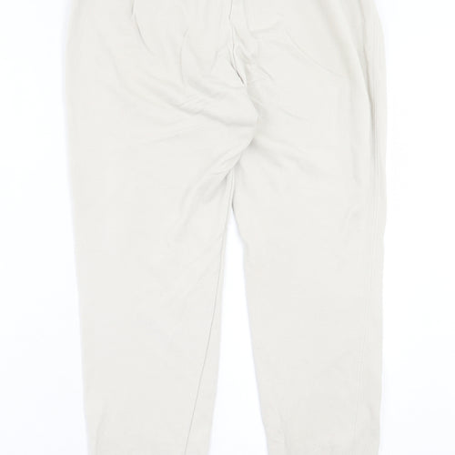 H7m Womens Beige Cotton Jogger Trousers Size M L29 in Slim Drawstring