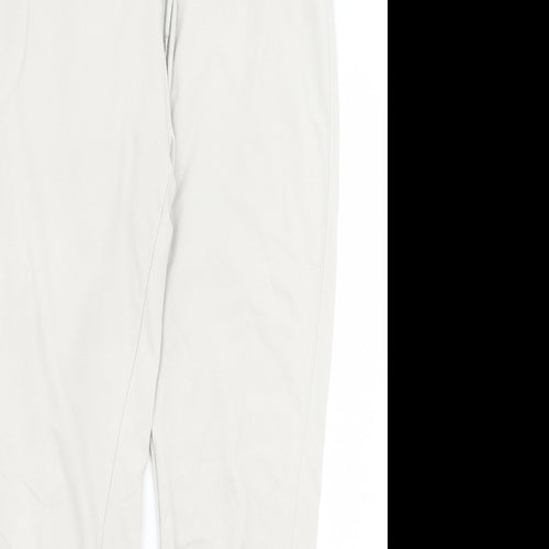 H7m Womens Beige Cotton Jogger Trousers Size M L29 in Slim Drawstring