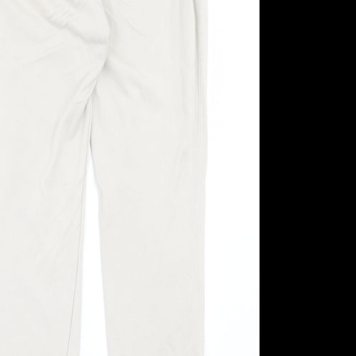 H7m Womens Beige Cotton Jogger Trousers Size M L29 in Slim Drawstring