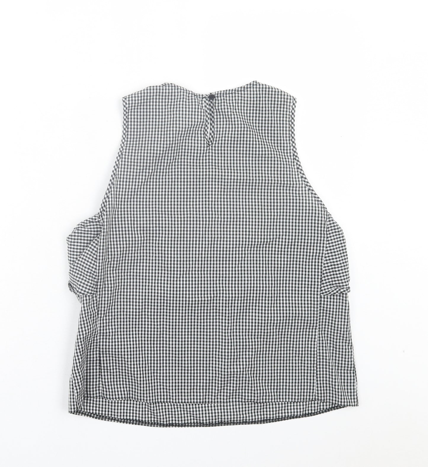 Atmosphere Womens Black Check Cotton Basic Tank Size 12 Crew Neck