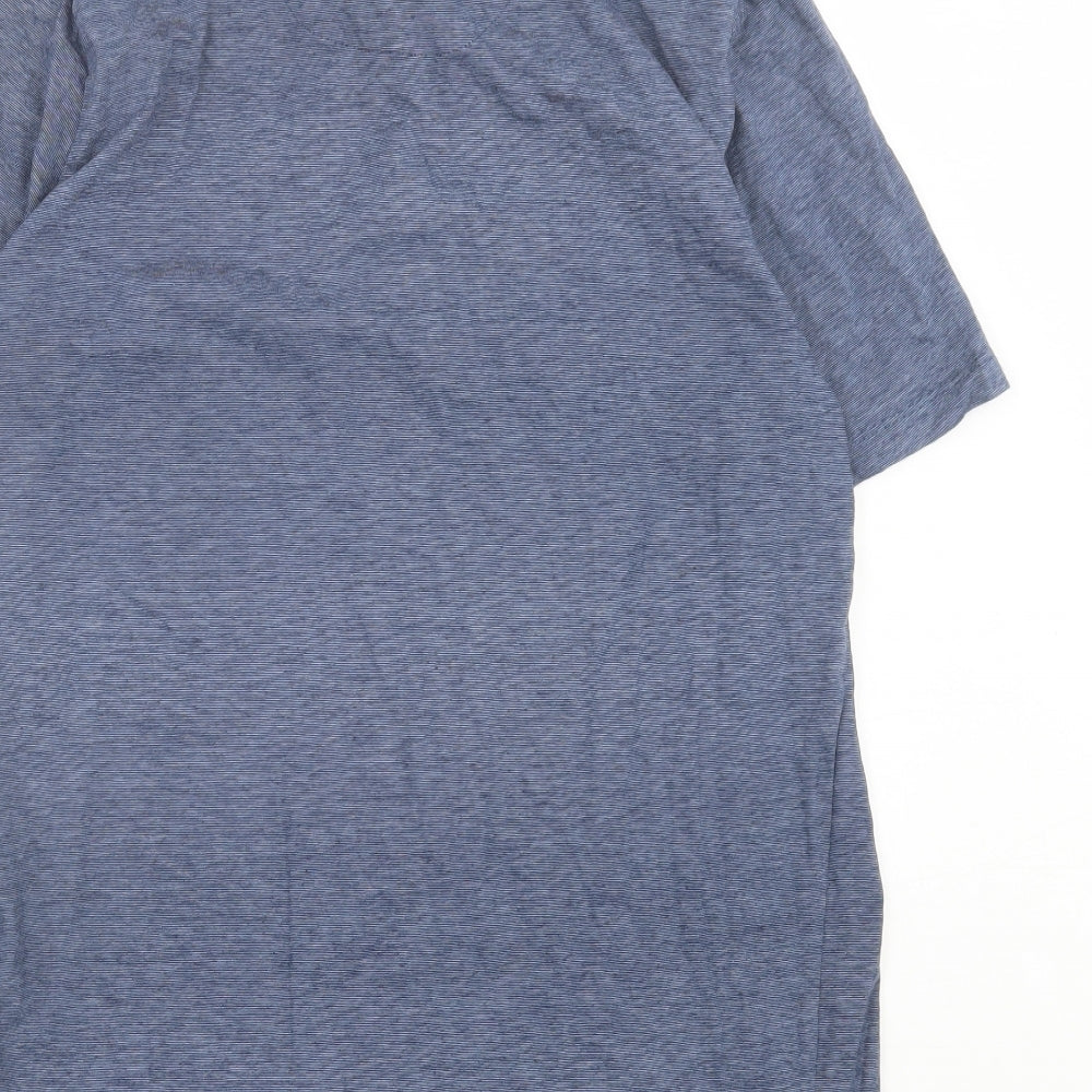 Livergy Mens Blue Cotton Polo Size M Collared Button - Pocket Detail