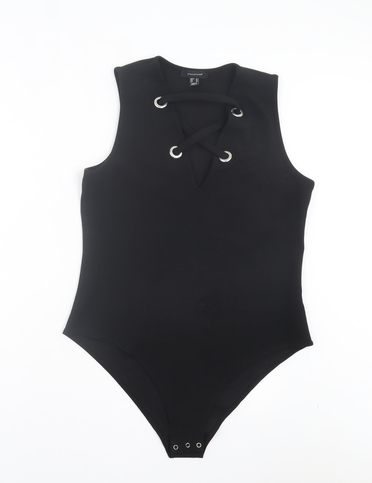 Atmosphere Womens Black Polyester Bodysuit One-Piece Size 18 Snap