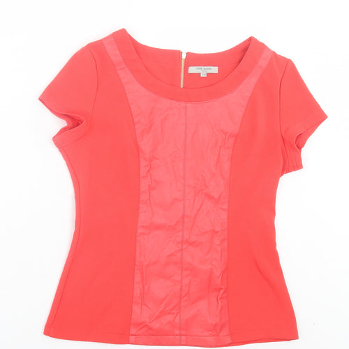 Pink Boom Womens Pink Polyester Basic T-Shirt Size S Crew Neck