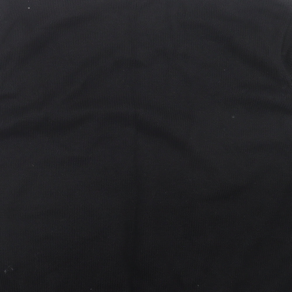 Marks and Spencer Womens Black Polka Dot Cotton Basic T-Shirt Size 24 Crew Neck