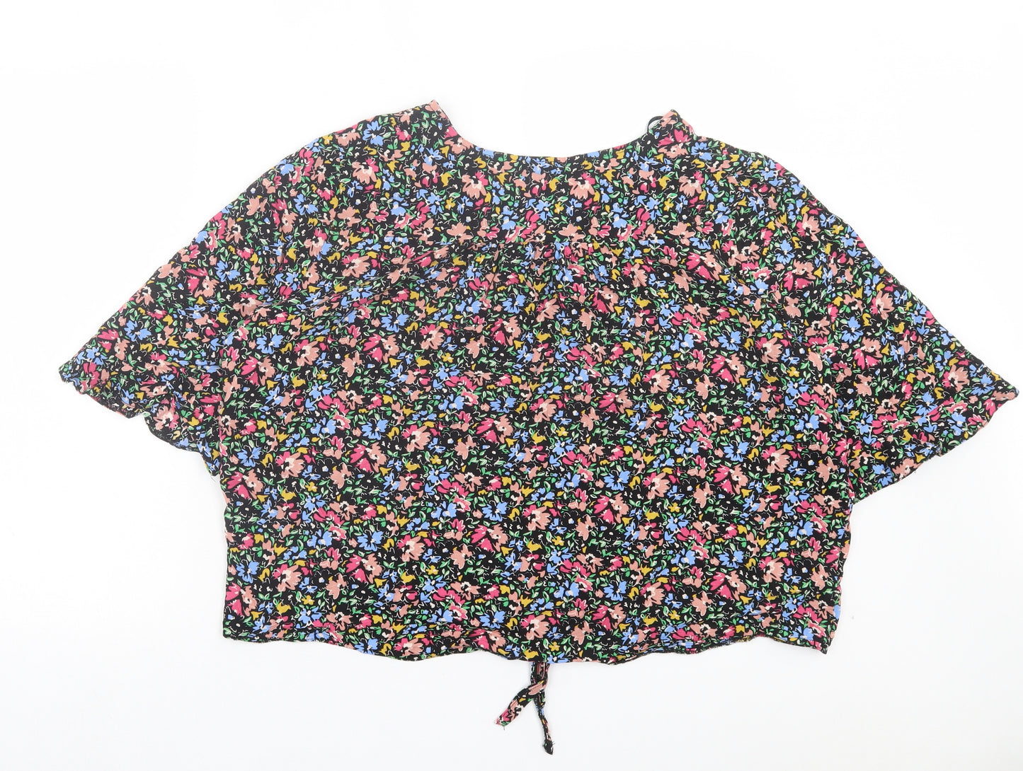 George Womens Multicoloured Floral Viscose Basic Button-Up Size 22 V-Neck - Tie Front