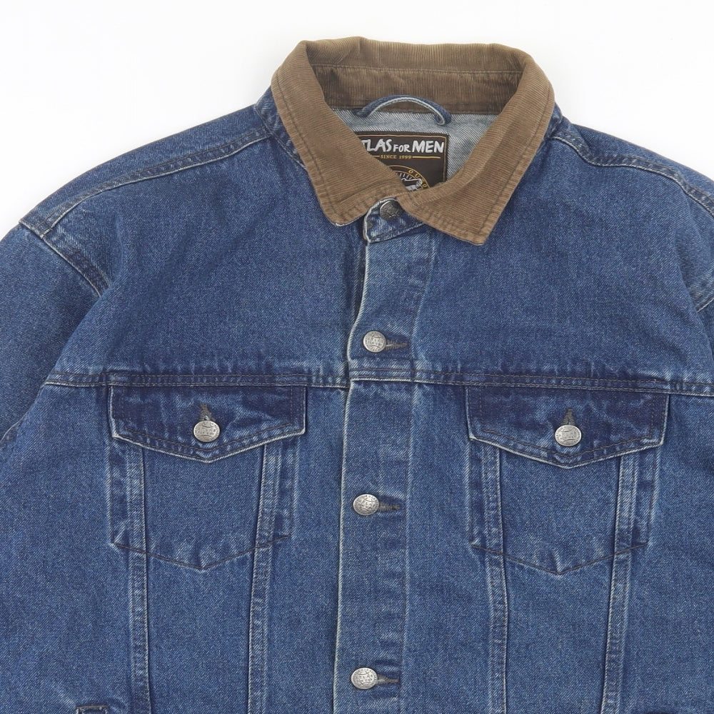 Atlas For Men Mens Blue Jacket Size L Button