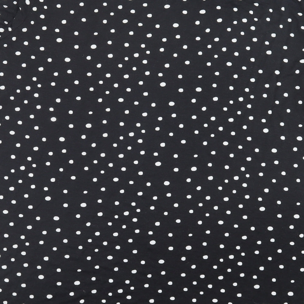 Principles Womens Black Polka Dot Viscose Basic T-Shirt Size 22 Crew Neck