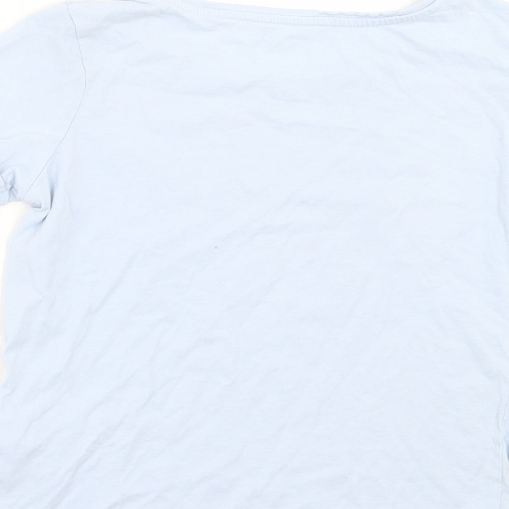 Primark Girls Blue Cotton Basic T-Shirt Size 9-10 Years Crew Neck Pullover - Brooklyn