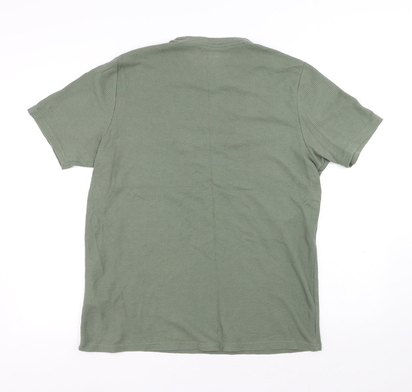 Dunnes Stores Mens Green Cotton T-Shirt Size L Round Neck