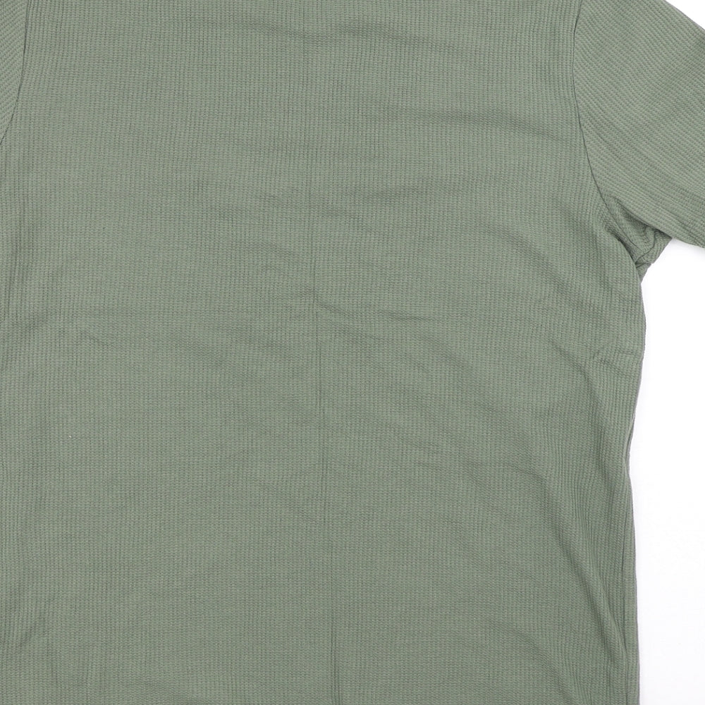 Dunnes Stores Mens Green Cotton T-Shirt Size L Round Neck