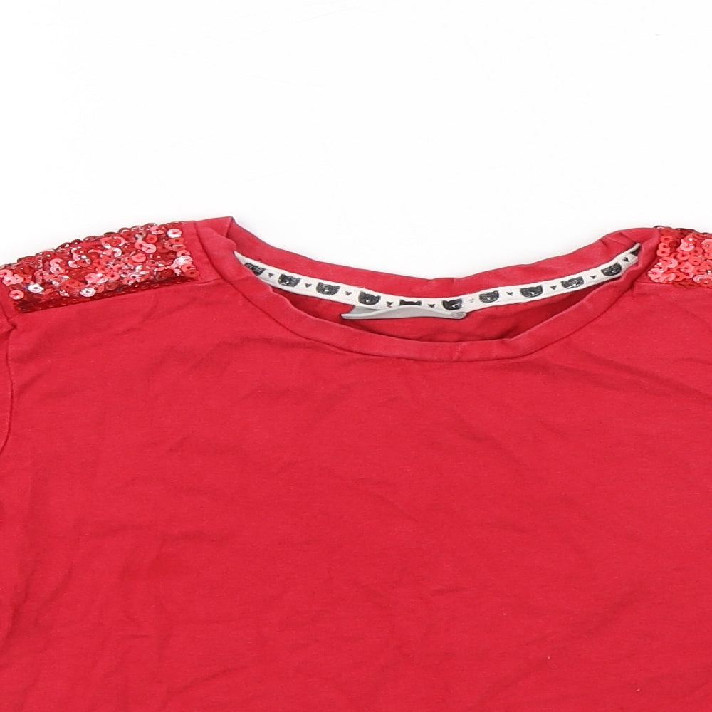 I Love Girls Wear Girls Red Cotton Basic T-Shirt Size 8 Years Round Neck