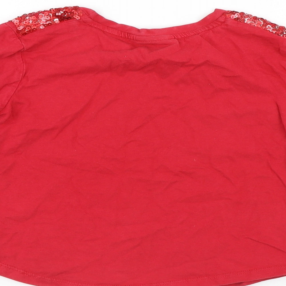 I Love Girls Wear Girls Red Cotton Basic T-Shirt Size 8 Years Round Neck
