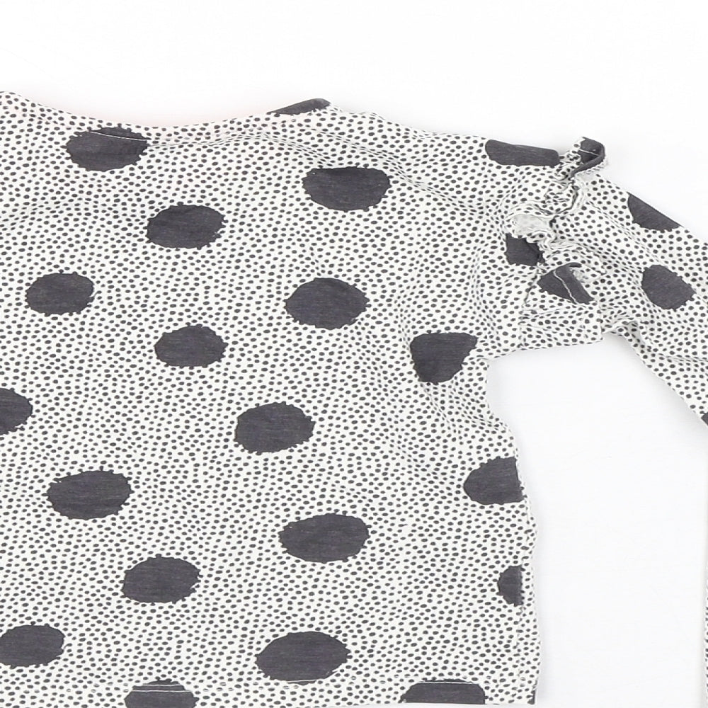 F&F Girls White Polka Dot Cotton Cami Pyjama Set Size 9-12 Months