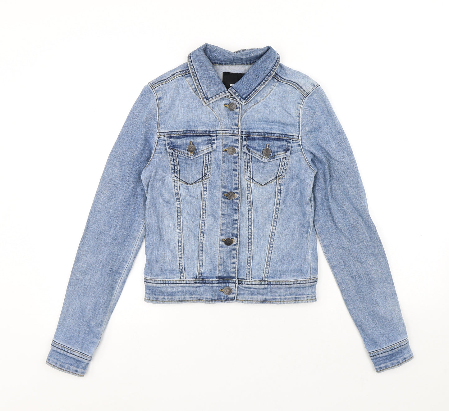 Object Womens Blue Jacket Size 6 Button