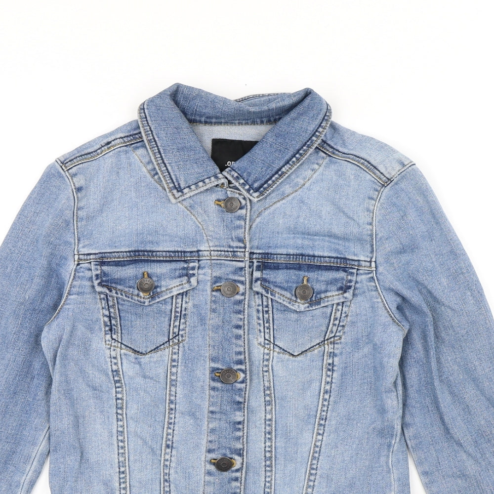 Object Womens Blue Jacket Size 6 Button