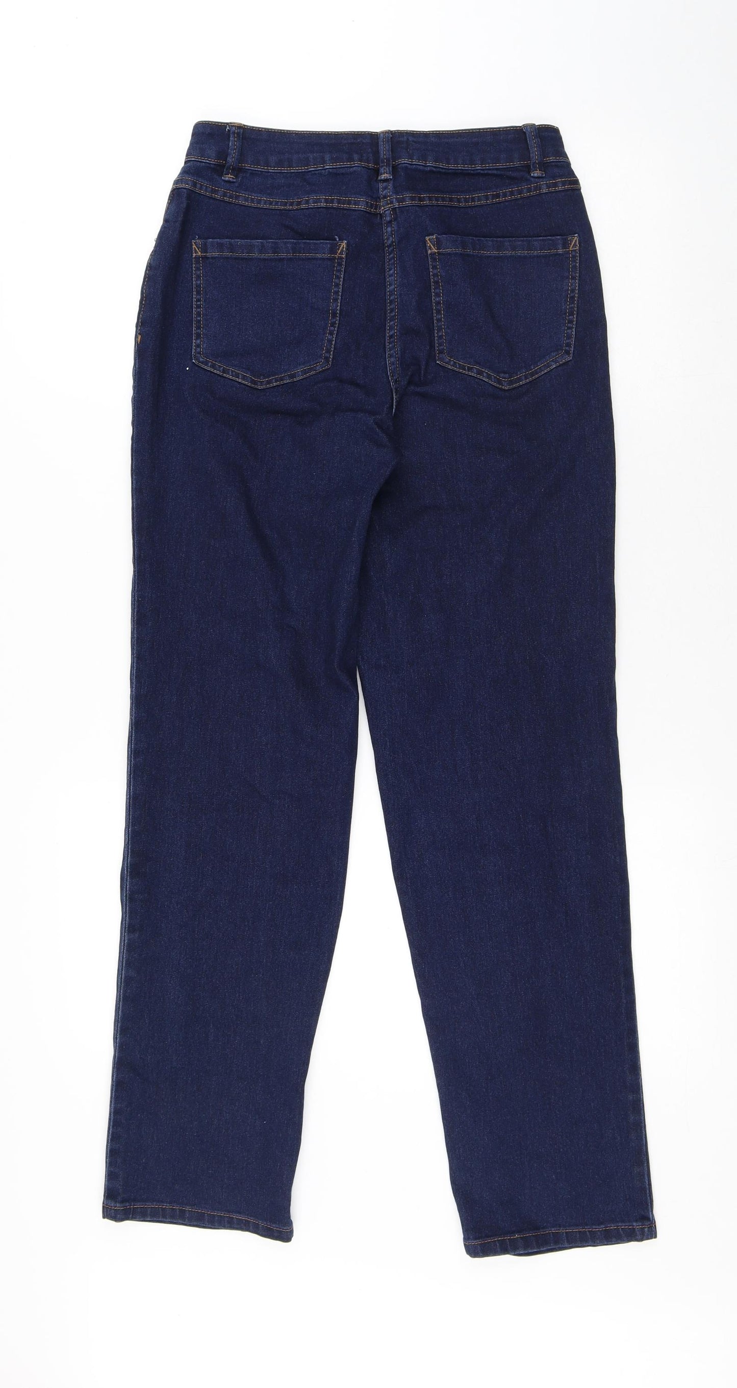 Papaya Womens Blue Cotton Straight Jeans Size 8 L28 in Regular Button
