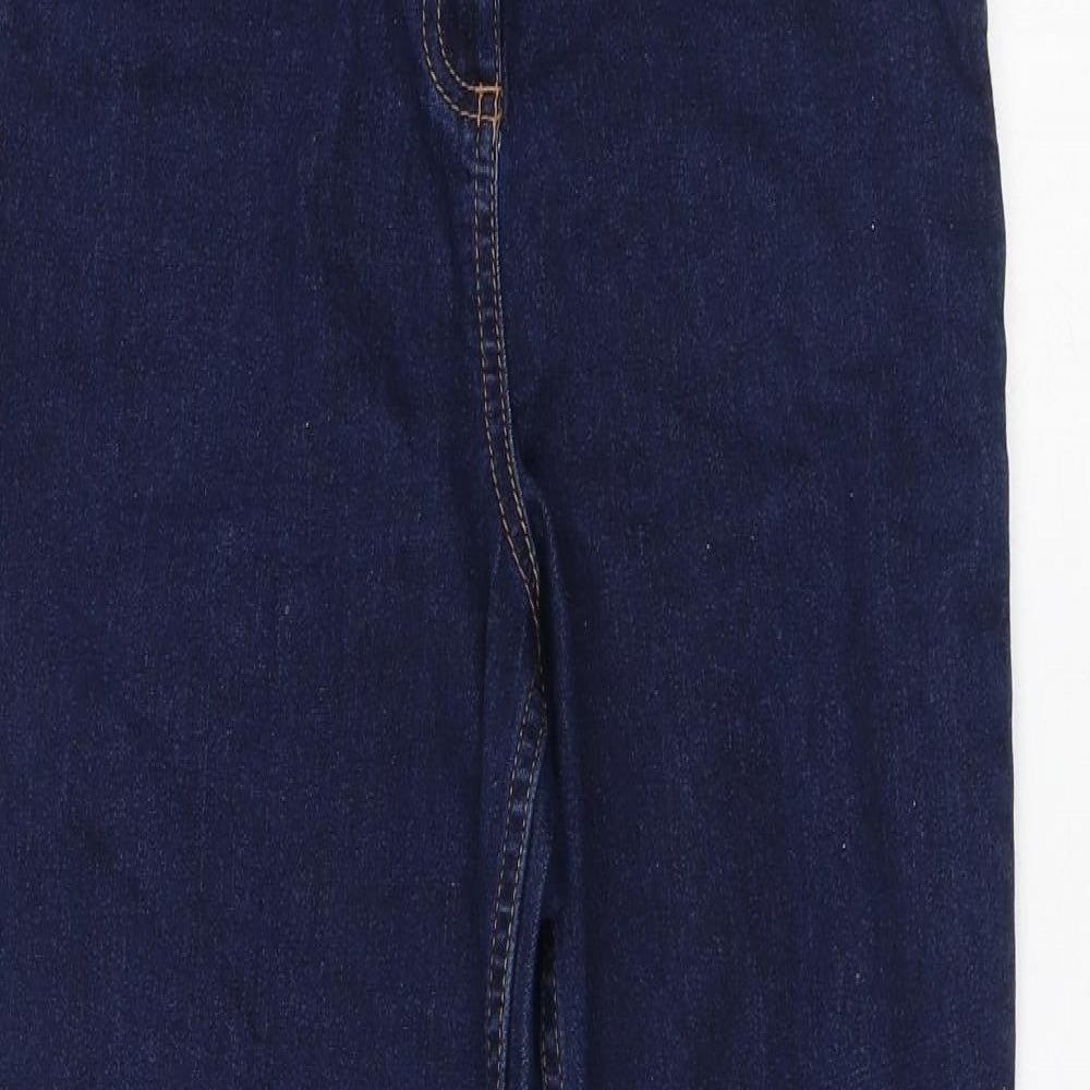 Papaya Womens Blue Cotton Straight Jeans Size 8 L28 in Regular Button