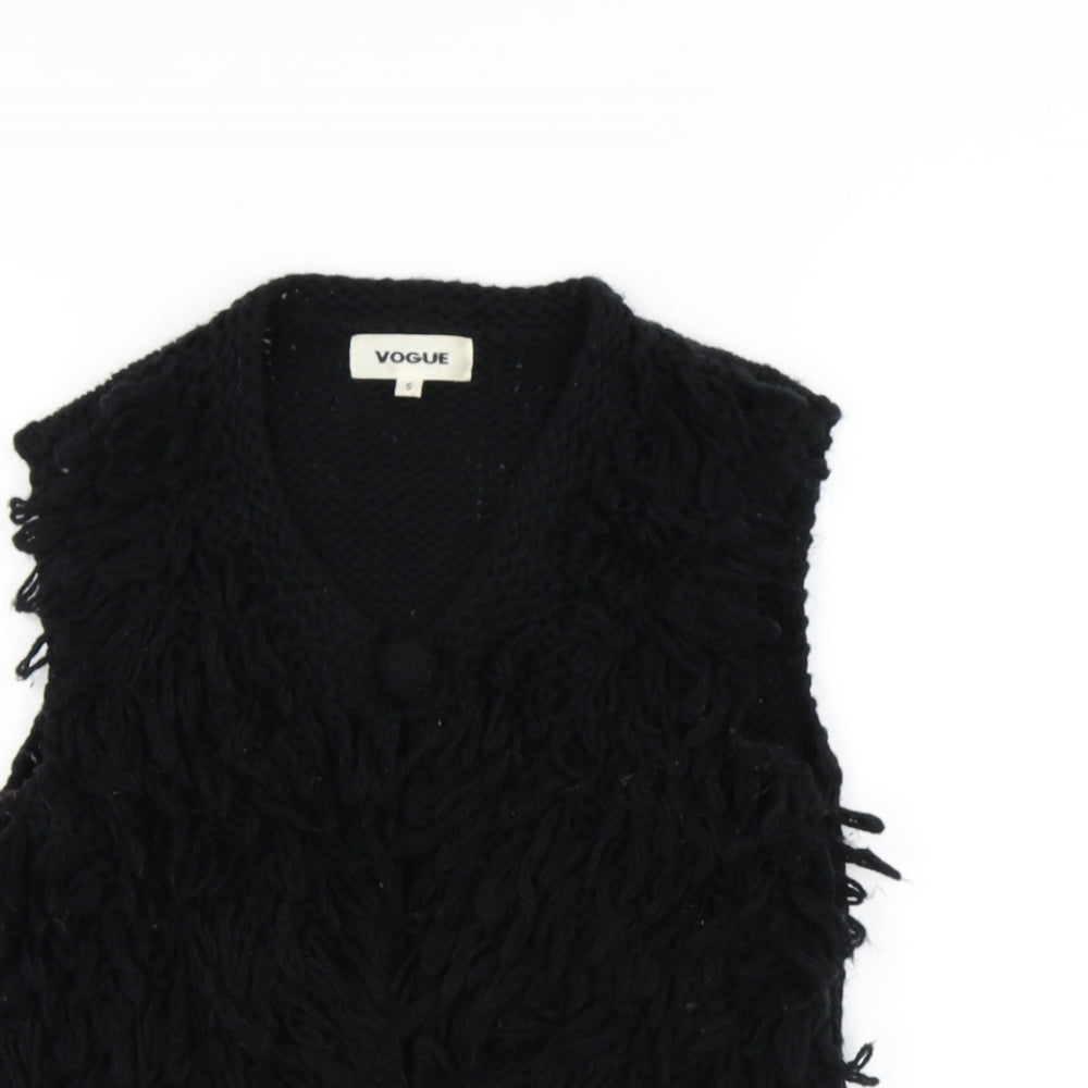 Vogue Womens Black Gilet Jacket Size S Hook & Loop