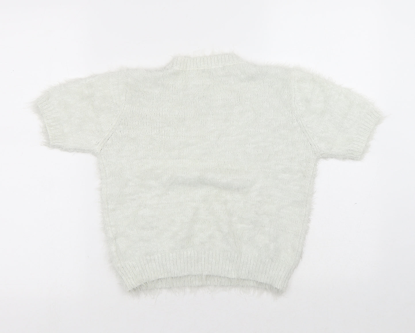 Quiz Womens White Round Neck Acrylic Pullover Jumper Size S