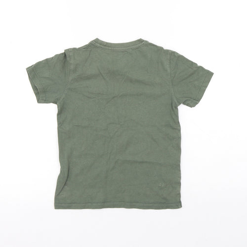 Mountain Warehouse Boys Green Geometric Cotton Basic T-Shirt Size 7-8 Years Round Neck - Dinosaur
