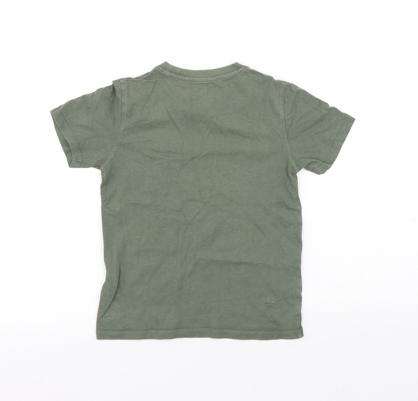 Mountain Warehouse Boys Green Geometric Cotton Basic T-Shirt Size 7-8 Years Round Neck - Dinosaur
