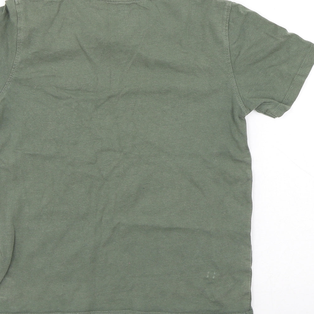 Mountain Warehouse Boys Green Geometric Cotton Basic T-Shirt Size 7-8 Years Round Neck - Dinosaur