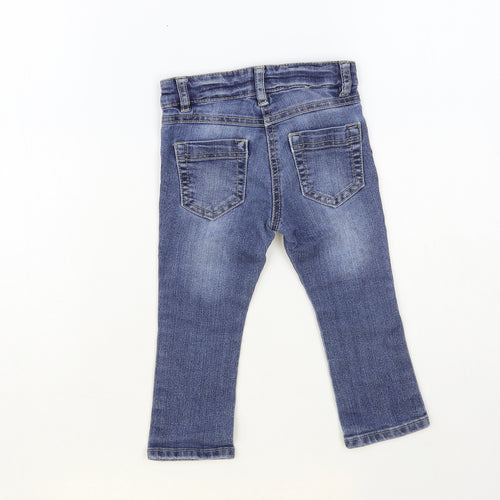 Benetton Boys Blue Cotton Straight Jeans Size 2 Years Regular Button